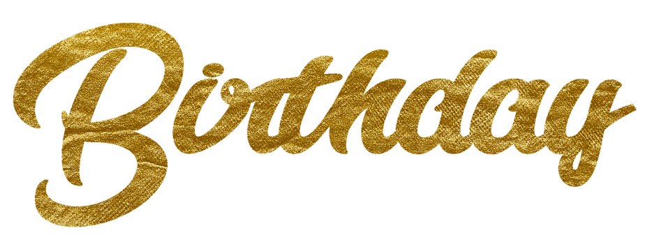 Golden Text Lettering Birthday cut out png