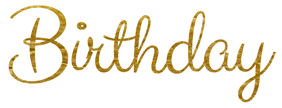 Golden Text Lettering Birthday cut out png