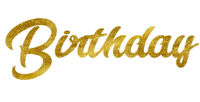 Golden Text Lettering Birthday cut out png
