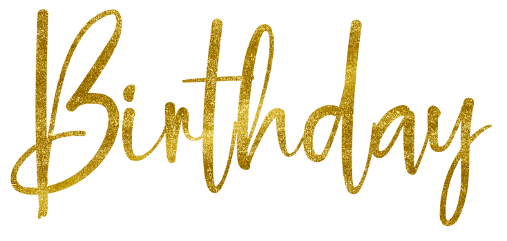 Golden Text Lettering Birthday cut out png