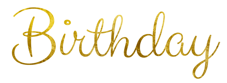 Golden Text Lettering Birthday cut out png