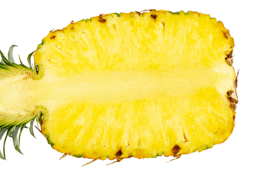 Yellow Juicy Ripe pineapple isolated cut out png