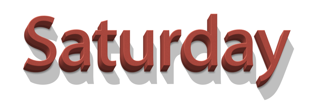 volumetric 3D Text of the inscription Saturday isolated cut out png