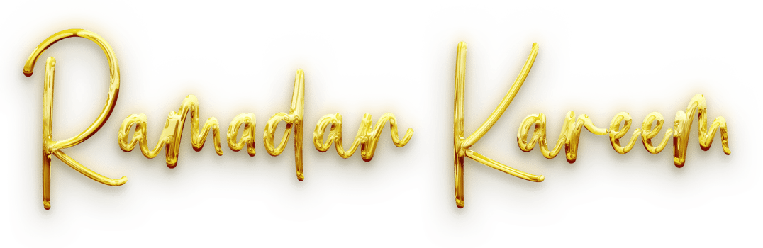 Golden volumetric 3D Text of the inscription Ramadan Kareem isolated cut out png