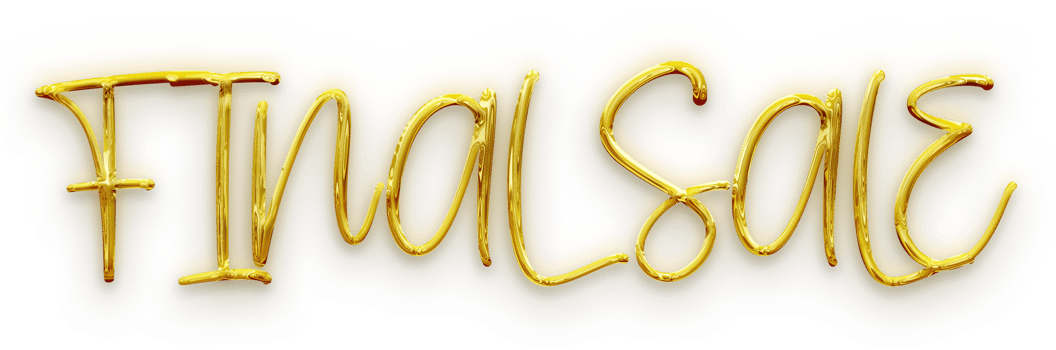 Gold volumetric 3D Text of the inscription Final Sale isolated cut out png