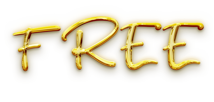 Golden volumetric 3D Text of the inscription Free isolated cut out png