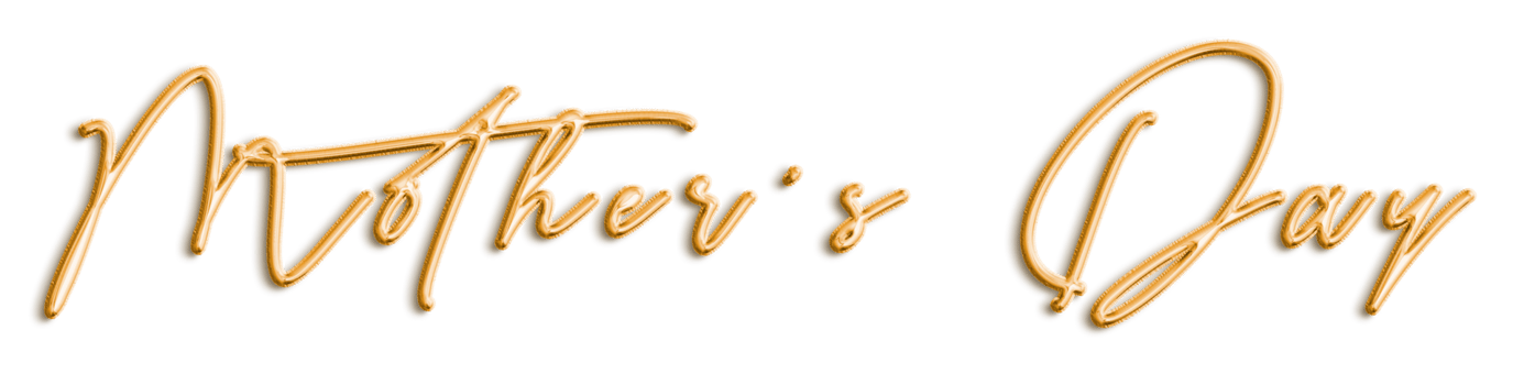 Golden Volumetric 3D Text Balloons Lettering Mothers Day cut out png