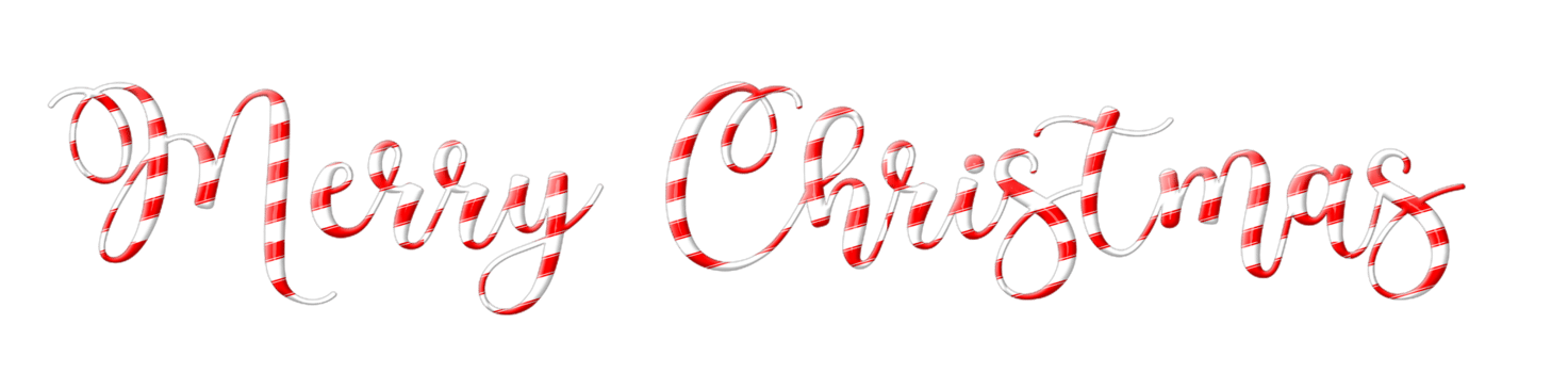 Candy Text Merry Christmas cut out png