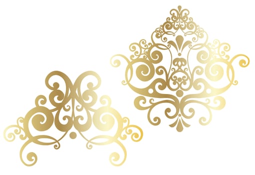 Vector damask vintage baroque scroll ornament swirl. Victorian monogram heraldic shield swirl. Retro floral leaf pattern border foliage antique  acanthus calligraphy engraved tattoo.Tile decor element