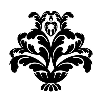 Vector damask vintage baroque scroll ornament swirl. Victorian monogram heraldic shield swirl. Retro floral leaf pattern border foliage antique  acanthus calligraphy engraved tattoo.Tile decor element