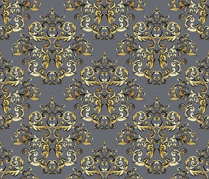 Vector damask vintage baroque ornament. Retro pattern antique style acanthus. Seamless pattern
