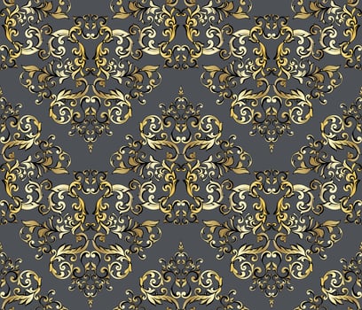 Vector damask vintage baroque ornament. Retro pattern antique style acanthus. Seamless pattern