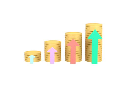 3D. Pile of coins investment ideas finance png