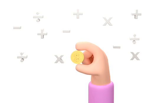 cartoon hand hold dollar coin. Business finance planner. png