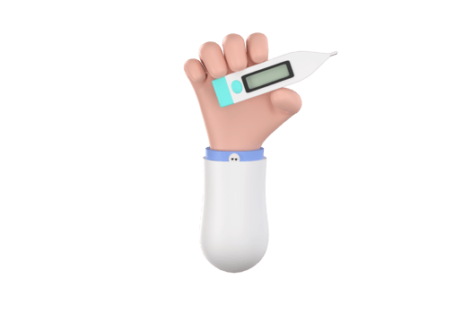 Medical man's hand with holds the thermometer. Medical concept png