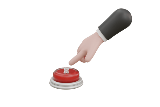 Cartoon hand pressing the green button. system control png