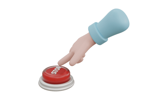 Cartoon hand pressing the green button. system control png