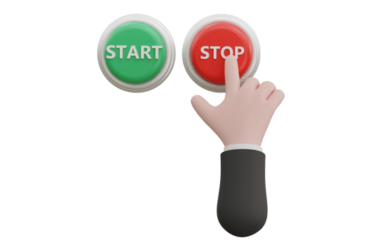 Cartoon hand pressing the green button. system control png