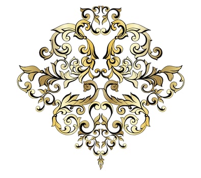 Vector damask vintage baroque scroll ornament swirl. Victorian monogram heraldic shield swirl. Retro floral leaf pattern border foliage antique  acanthus calligraphy engraved tattoo.Tile decor element