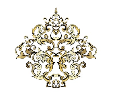 Vector damask vintage baroque scroll ornament swirl. Victorian monogram heraldic shield swirl. Retro floral leaf pattern border foliage antique  acanthus calligraphy engraved tattoo.Tile decor element