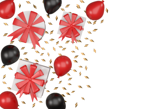 3D. Top view Sale Promotion, Gift Box and ribbon on a black background png