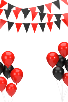 3D. shopping expo that includes flags and balloons png