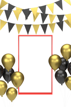 3D. shopping expo that includes flags and balloons png