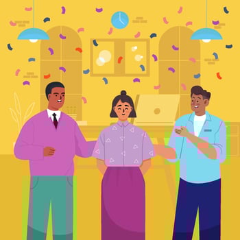 Girl Get Promoted In Office Concept vector