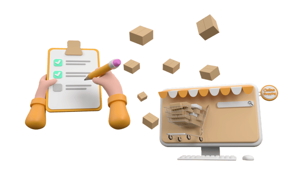 3D. Cartoon hand of a courier's make checked and hand writing on clipboard png