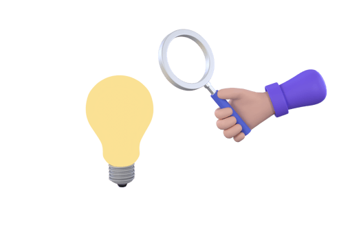 discovering idea image,hand holding magnifying glass, illustration png
