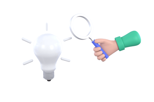 discovering idea image,hand holding magnifying glass, illustration png