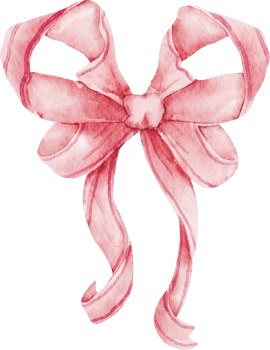 watercolor pink bow clip art png