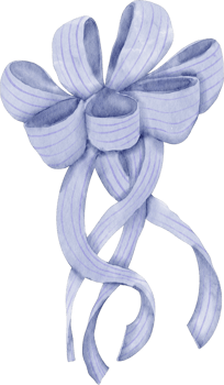 watercolor blue ribbon bow clip art png
