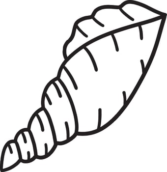 Sea Shell Isolated Coloring Page for Kids vector