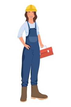 female builder constructor vector