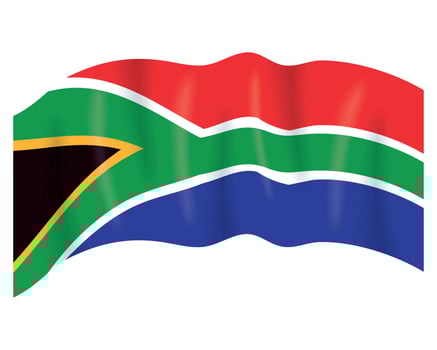 south africa flag waving vector