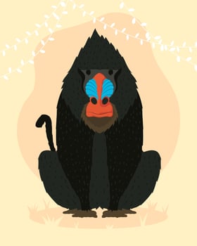 monkey chuck with leafs vector