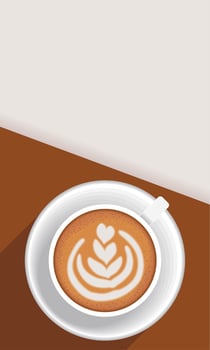 delicious coffee cup decorating vector