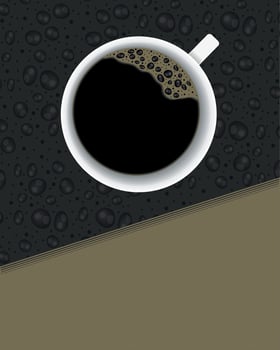 black coffee cup poster vector