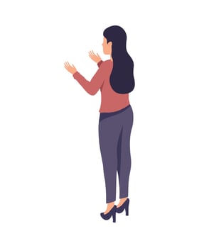 woman standing isometric vector