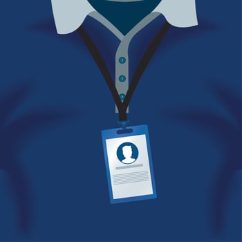 id badge hanging vector