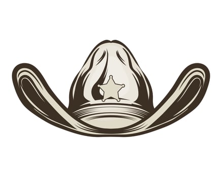 sheriff hat accessory vector