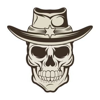 sheriff skull head vector