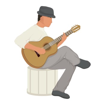 musician man playing guitar vector
