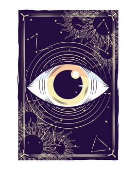 tarot card with eye vector