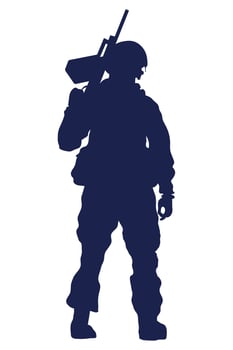 soldier with rifle silhouette vector
