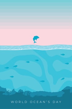 world oceans day vector