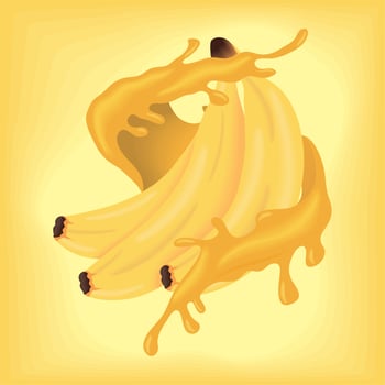 realistic bananas fruit poster vector