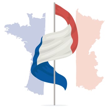france flag in pole vector