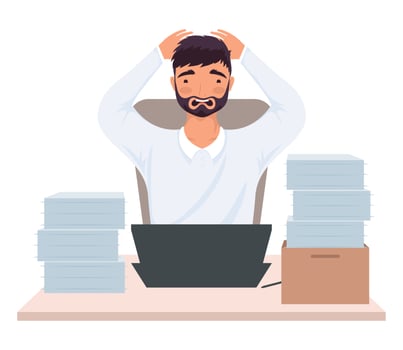 busy accountant man worker vector